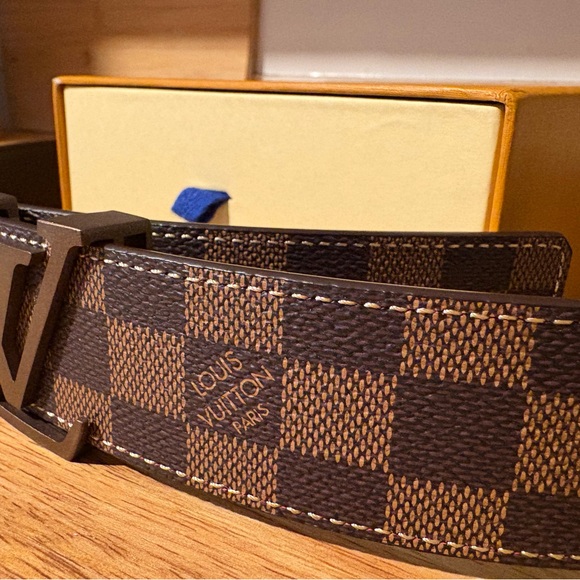 Louis Vuitton Dark Brown Checkered Belt - Picture 1 of 4